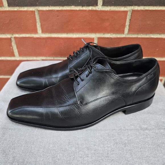 HUGO BOSS Leather Apron Toe Lace Up Derby in Black Size 9 US main image 4